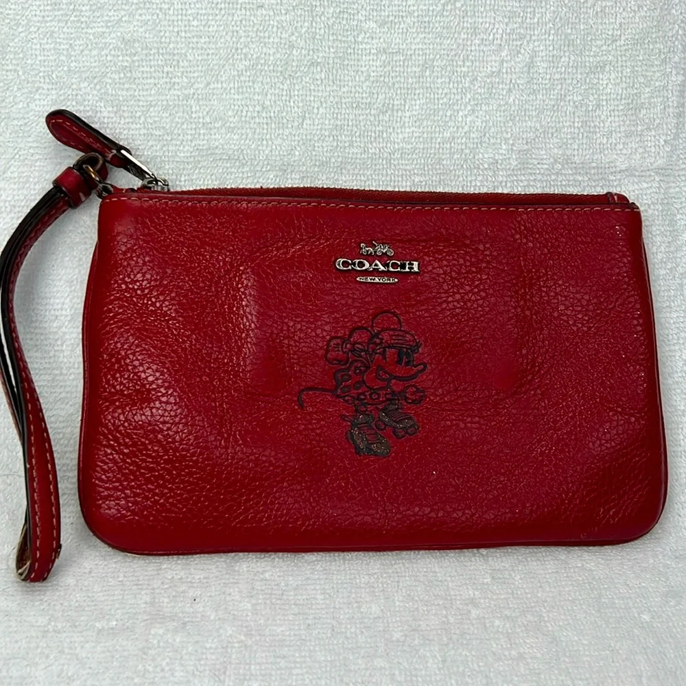 Coach Minnie, mouse wristlet